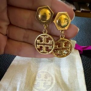 Tory Burch gold logo earrings